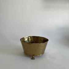 Vintage Hand Made Virginia Brass Planter - Hammered Finish & Figural Lion's Feet picture