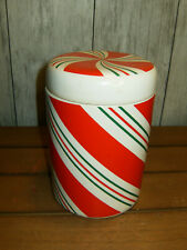 Teleflora Candy Cane Vase/Cannister with Lid 6 1/2