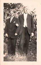 RPPC Two Men Corn Field Arm Lock Gay Interest Long Hair 1914 Photo Postcard D56 picture