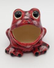Vintage Ceramic Frog Toad Scrubby Sponge Holder Red Spotted Kitchen Big Mouth picture