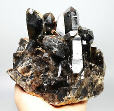 4.05lb Natural Rare Beautiful Black QUARTZ Crystal Cluster Mineral Specimen picture