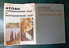 1983 Atlas of the Ukrainian & Moldavian SSR Maps Russian Soviet Book Album Rare picture