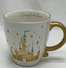 ULTRA RARE Disneyland Resort Castle Mug Golden Foil Handle and Accents Ceramic picture