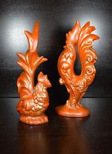 Arnel’s Mold Mid-Century Modern Ceramic Chicken & Rooster - Orange & Gold Autumn picture