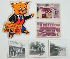 Vtg 1970s Los Angeles County Fair Thummer Pig Large Sticker & Snapshot Photos picture