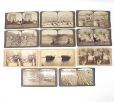 lot of 11 Military factory volcano castle president parade Underwood Stereoviews picture