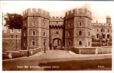 Vintage real photo postcard - Windsor castle gateway posted 1951 picture