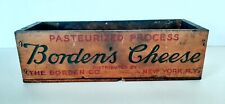 Vintage Borden's Cheese Wooden Box Kitchen Primitive Advertising  picture