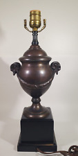 Vintage Fine Quality Bronze Finish Rams Head Neoclassic Lamp Square Base picture