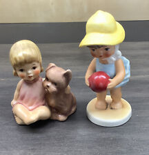 Goebel Beach Babies Figurine BABY GIRL with DOG And Baby Gril With Ball Germany picture