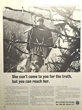 Radio Free Europe Broadcasts Behind Communist Iron Curtain Vintage Print Ad 1966 picture