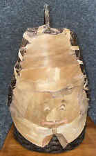 Coconut Husk Face Basket Vintage Collectible Hand Made Wooden picture
