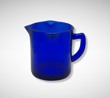 COBALT BLUE DEPRESSION STYLE GLASS 3 SPOUT MEASURING CUP, Vintage, Farmhouse Jar picture