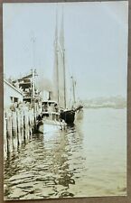 Old Schooner Sailboat. Gloucester Massachusetts Real Photo Postcard. RPPC picture