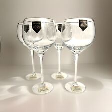[Set of 4] Lenox Lead Crystal Solitaire Platinum Balloon Wine Beer Glasses New picture