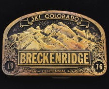 Breckenridge Colorado Ski Resort Slopes Downhill Mountain Vintage Belt Buckle picture