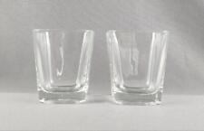 Crown Royal Old Fashioned Glasses Canadian Whisky Square (Pair) Embossed Bottom picture