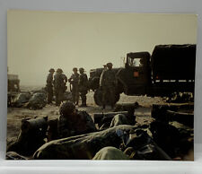 1988 SOLDIERS WITH GEAR AND VEHICLES, ASIAN PHOTOGRAPH WITH POPEYE ON BACK picture
