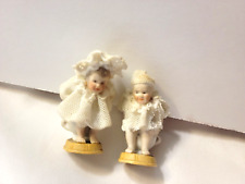 VINTAGE CHAMBER POT MINIATURE CREAMIC LACE BISQUE DOLLS FIGURINE LACE LOT of 2 picture