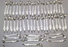 Vtg Chandelier Crystal Prisms 50 Pcs 2-Part Faceted Glass Drops Antique 3-3¾