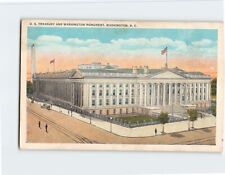 Postcard US Treasury and Washington Monument Washington DC picture