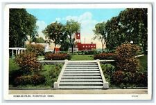 1927 Howard Park Stairway Flower Beads Tower Building Fairfield Iowa Postcard picture