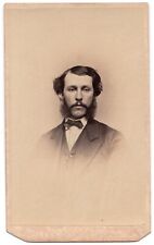 ANTIQUE CDV C. 1860s T.A. CROSBIE HANDSOME BEARDED MAN IN SUIT PHILADELPHIA PA. picture