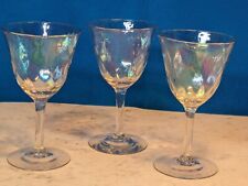Vintage Stunning Iridescent Wine Cordial Glasses Small Set of 3 Paneled picture
