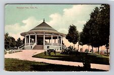 York PA-Pennsylvania, Farquhar Park Band Shell, Antique Vintage c1908 Postcard picture