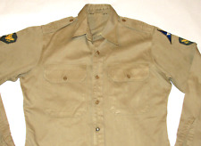 VTG 1965 VIETNAM WAR KHAKI LONG SLEEVE SHIRT US ARMY & III CORPS PATCHES 15x34 picture