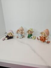 Vintage 1980s Homco Pixie Elves Fairies Set of 4 Porcelain Figurines  picture