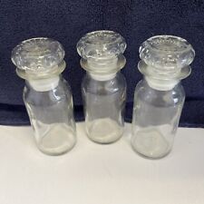 3 Vintage Clear Glass Apothecary Spice Bottle/Jar w/ Glass Stopper picture
