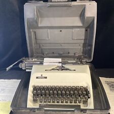 Royal Express White Portable Typewriter & Case Needs Tlc Works 95% picture