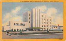 HENLOPEN HOTEL BOARDWALK REHOBOTH BEACH DELAWARE POSTCARD 1955 picture