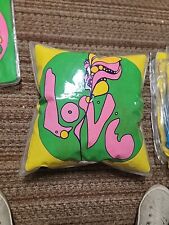 60s 70s Peter Max Inflatable Pillow Love Face Hot Pink Green Psychedelic Hippie picture