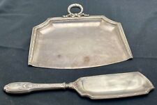 VTG SET OF CHRISTOFLE SILVER PLATED CRUMB TRAY & CRUMBER EMPIRE STYLE c1950 g picture