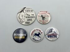 Lot of 5 Pins Pinback Democratic Party Democrats Dems Donkey picture