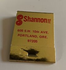 Vtg Shannon Drafting Surveying Reprographic Portland, OR Matchbook Full Unstruck picture