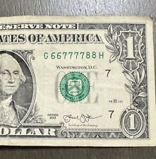 FANCY SERIAL # Dollar Bill Blocky Trinary Ladder Quad Double Fancy Serial picture