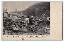1908 Damage Done Flood June 20th 1908 McGregor Iowa IA Vintage Unposted Postcard picture