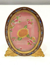 Picture Frame Cloisonne' Floral Brass China Enamel Decor Frame picture