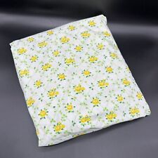 Vintage Queen Sheet Fitted Yellow Rose Flowers St Marys USA 1970s Floral picture