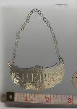 STIEFF Pewter Liquor Bottle Decanter Label Sherry Tag historic Newport Vintage  picture