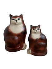 Katy's Country Charm Ceramic Set of 2 Cats By Karen Made in USA Signed picture