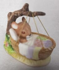 Enesco Baby Mouse In Cradle Figurine Rare E-5952 Year 1975 picture