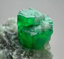 49 Carat Fantastic Top Green Swat Emerald Crystal On Matrix From Pakistan picture