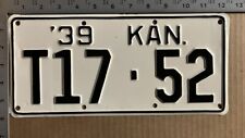 1939 Kansas truck license plate T17-52 YOM DMV Bourbon Ford Chevy Dodge 11833 picture