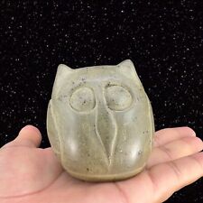 Carved Stone Heavy Figurine Owl Bird Carved Shaped Paperweight Stone 2.5