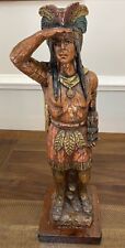 Vintage Cigar Store Indian Chief Statue Figure Man Cave Bar 23” 1971 picture