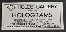 1979 Print Ad San Francisco Holos Gallery Holograms Laser Art 1792 Haight St art picture